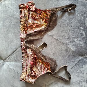 Victoria Secret Bralette Satin Lace Trim Wire Free